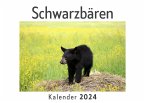 Schwarzbären (Wandkalender 2024, Kalender DIN A4 quer, Monatskalender im Querformat mit Kalendarium, Das perfekte Geschenk)