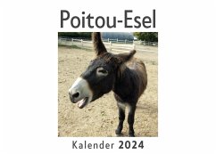 Poitou-Esel (Wandkalender 2024, Kalender DIN A4 quer, Monatskalender im Querformat mit Kalendarium, Das perfekte Geschenk) - Müller, Anna