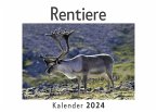 Rentiere (Wandkalender 2024, Kalender DIN A4 quer, Monatskalender im Querformat mit Kalendarium, Das perfekte Geschenk)