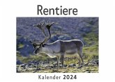 Rentiere (Wandkalender 2024, Kalender DIN A4 quer, Monatskalender im Querformat mit Kalendarium, Das perfekte Geschenk)