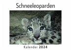 Schneeleoparden (Wandkalender 2024, Kalender DIN A4 quer, Monatskalender im Querformat mit Kalendarium, Das perfekte Geschenk)