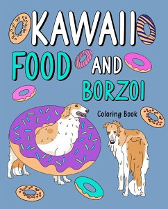 Kawaii Food and Borzoi Coloring Book - Paperland