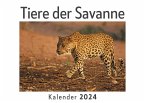 Tiere der Savanne (Wandkalender 2024, Kalender DIN A4 quer, Monatskalender im Querformat mit Kalendarium, Das perfekte Geschenk)