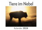 Tiere im Nebel (Wandkalender 2024, Kalender DIN A4 quer, Monatskalender im Querformat mit Kalendarium, Das perfekte Geschenk)