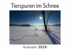 Tierspuren im Schnee (Wandkalender 2024, Kalender DIN A4 quer, Monatskalender im Querformat mit Kalendarium, Das perfekte Geschenk)