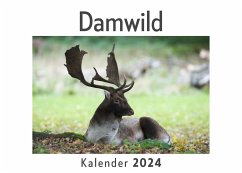 Damwild (Wandkalender 2024, Kalender DIN A4 quer, Monatskalender im Querformat mit Kalendarium, Das perfekte Geschenk) - Müller, Anna