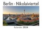 Berlin - Nikolaiviertel (Wandkalender 2024, Kalender DIN A4 quer, Monatskalender im Querformat mit Kalendarium, Das perfekte Geschenk)