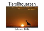 Tiersilhouetten (Wandkalender 2024, Kalender DIN A4 quer, Monatskalender im Querformat mit Kalendarium, Das perfekte Geschenk)