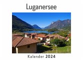 Luganersee (Wandkalender 2024, Kalender DIN A4 quer, Monatskalender im Querformat mit Kalendarium, Das perfekte Geschenk)