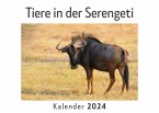 Tiere in der Serengeti (Wandkalender 2024, Kalender DIN A4 quer, Monatskalender im Querformat mit Kalendarium, Das perfekte Geschenk)