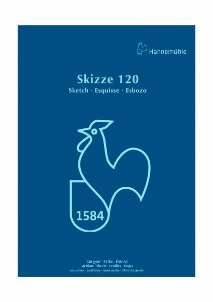 Hahnemühle Papier Skizze 120, DIN A 3, 120 g/m² Hahnemühle Papier Skizze 120, DIN A 3, 120 g/m²