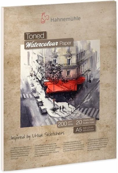 Hahnemühle Papier Toned Watercolour Paper, DIN A5, 200 g/m² Hahnemühle Papier Toned Watercolour Paper, DIN A5, 200 g/m²