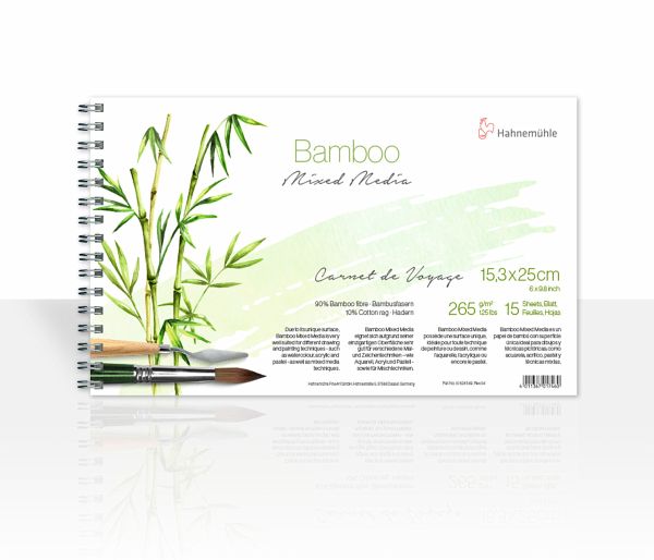 Hahnemühle Papier Bamboo Carnet de Voyage, 15,3 x 25 cm Hochformat, 265 g/m²