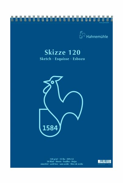 Hahnemühle Papier Skizze 120, DIN A 3, 120 g/m² Hahnemühle Papier Skizze 120, DIN A 3, 120 g/m²