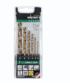 Alpen Kassette HSS Cobalt GRIP 3 -kant TM 6, 2-3-4-5-6-8