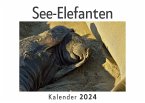 See-Elefanten (Wandkalender 2024, Kalender DIN A4 quer, Monatskalender im Querformat mit Kalendarium, Das perfekte Geschenk)