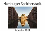 Hamburger Speicherstadt (Wandkalender 2024, Kalender DIN A4 quer, Monatskalender im Querformat mit Kalendarium, Das perfekte Geschenk)