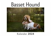 Basset Hound (Wandkalender 2024, Kalender DIN A4 quer, Monatskalender im Querformat mit Kalendarium, Das perfekte Geschenk)