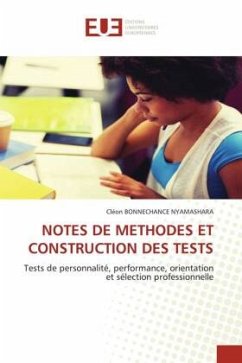 NOTES DE METHODES ET CONSTRUCTION DES TESTS - BONNECHANCE NYAMASHARA, Cléon