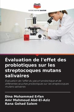 Évaluation de l'effet des probiotiques sur les streptocoques mutans salivaires - Mohammad Erfan, Dina;Mahmoud Abd-El-Aziz, Amr;Gehad Salem, Rana