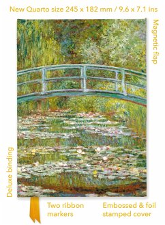 Claude Monet: Bridge Over a Pond of Water Lilies (Foiled Quarto Journal) - Flame Tree Publishing