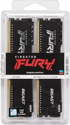 Kingston D4 3200 K2 16GB 2x8GB C16 FURY Beast Black