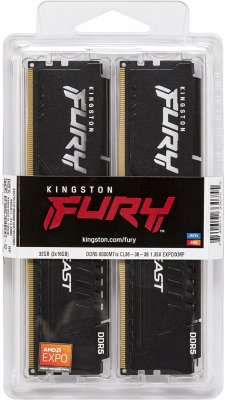 Kingston D5 6000 K2 EX 32GB 2x16GB C36 FURY Beast Black