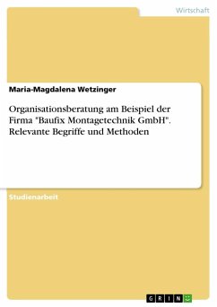 Organisationsberatung am Beispiel der Firma "Baufix Montagetechnik GmbH". Relevante Begriffe und Methoden