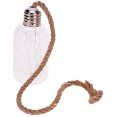 Cover Glaslampe an Juteseil mit 20 LED
