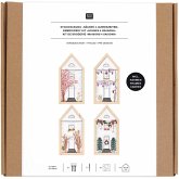 Stickpackung Vorgezeichnet, Häuser 4 Jahreszeiten, klein, inkl. 4 x Dekostickrahmen Haus S