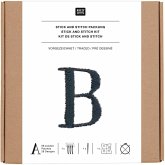 Stick & Stitch Packung Alphabet, schwarz, inkl. wasserlöslicher Stickvorlage, inkl. wasserlöslicher, bedruckter Stickvorlage, Stic