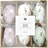 Deko-Eier Set Lila/Weiß/Grün, 6 x 4 x 4cm Deko-Eier Set Lila/Weiß/Grün, 6 x 4 x 4cm