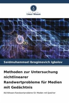 Methoden zur Untersuchung nichtlinearer Randwertprobleme für Medien mit Gedächtnis - Igbolov, Saidmuhammad Ibragimovich