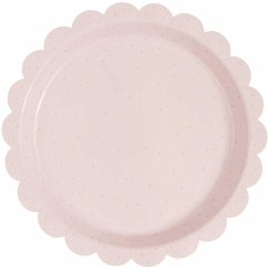 Pappteller Punkte, Puder Pink, FSC MIX