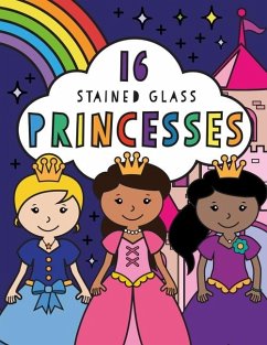 Cover Stained Glass Coloring Princesses
