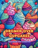 Dromen over cupcakes Kleurboek voor kinderen Leuke en schattige ontwerpen voor gebakliefhebbers