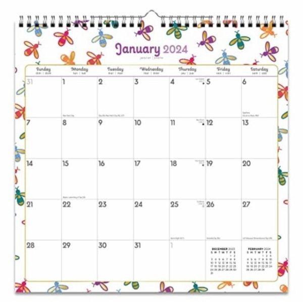 BUSY BEES 2024 SQUARE OFFICE 12X12 STKR