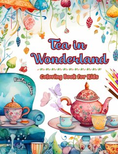 Tea in Wonderland - Coloring Book for Kids - Cheerful Designs of a Charming World of Tea to Encourage Creativity - Editions, Kidsfun