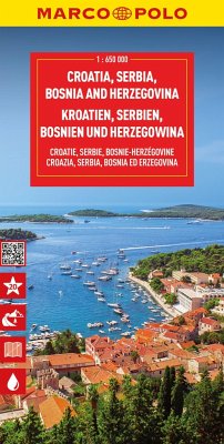 MARCO POLO Reisekarte Kroatien, Serbien, Bosnien und Herzegowina 1:650.000