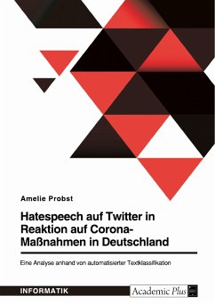 Hatespeech auf Twitter in Reaktion auf Corona-Maßnahmen in Deutschland. Eine Analyse anhand von automatisierter Textklassifikation (eBook, PDF)