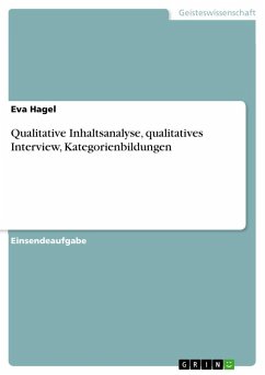 Qualitative Inhaltsanalyse, qualitatives Interview, Kategorienbildungen - Hagel, Eva