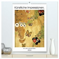 Künstliche Impressionen. Ein Jahr in Klimts Natur. (hochwertiger Premium Wandkalender 2024 DIN A2 hoch), Kunstdruck in Hochglanz
