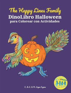 Cover The Happy Lines Family DinoLibro Halloween para Colorear con Actividades