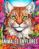 Animales en Flores Libro de Colorear