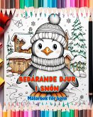 Bedårande djur i snön - Målarbok för barn - Kreativa scener av djur som njuter av vintern