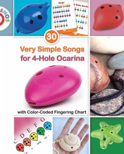 30 Very Simple Songs for 4-Hole Ocarina with Color-Coded Fingering Chart - Winter, Helen