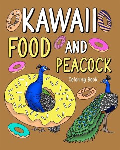 Kawaii Food and Peacock Coloring Book - Paperland