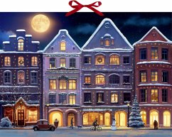 Wand-Adventskalender - Winterstadt am Abend