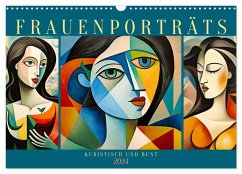 Frauenporträts, kubistisch und bunt (Wandkalender 2024 DIN A3 quer), CALVENDO Monatskalender - Calvendo;Löwer, Sabine