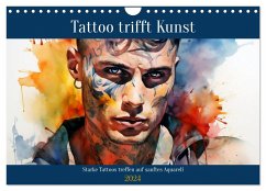 Tattoo trifft Kunst (Wandkalender 2024 DIN A4 quer), CALVENDO Monatskalender